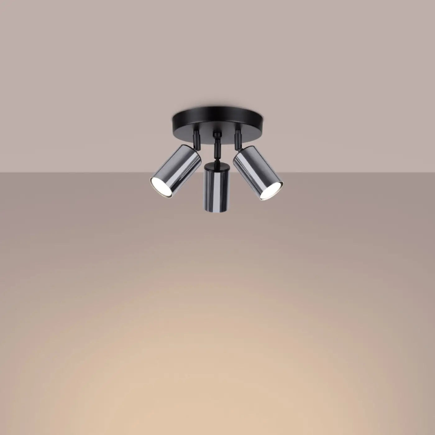 Luminaire Plafonnier Design - Winx 3P (Noir/Chrome)