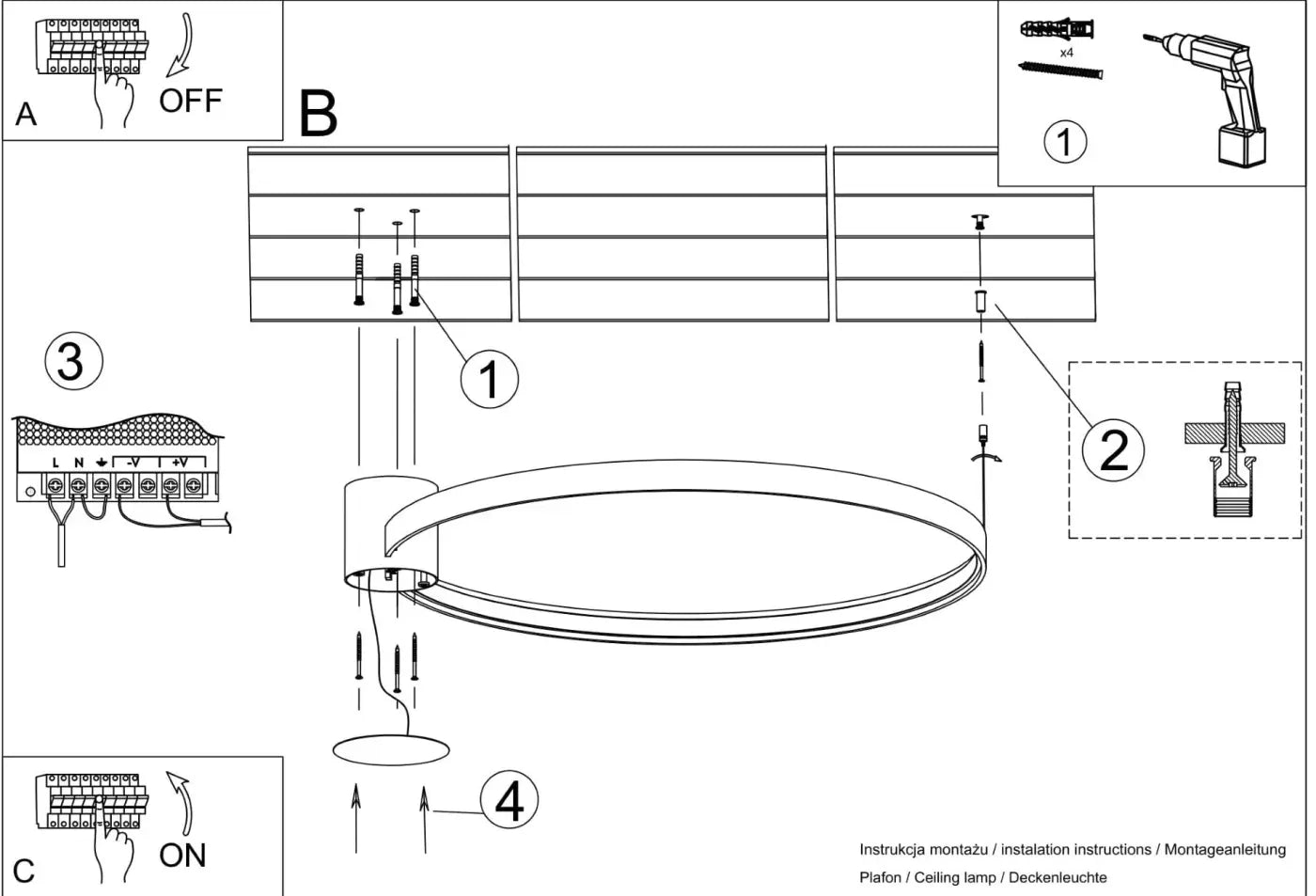 Luminaire Plafonnier Design - Rio 110 4000K (Doré)