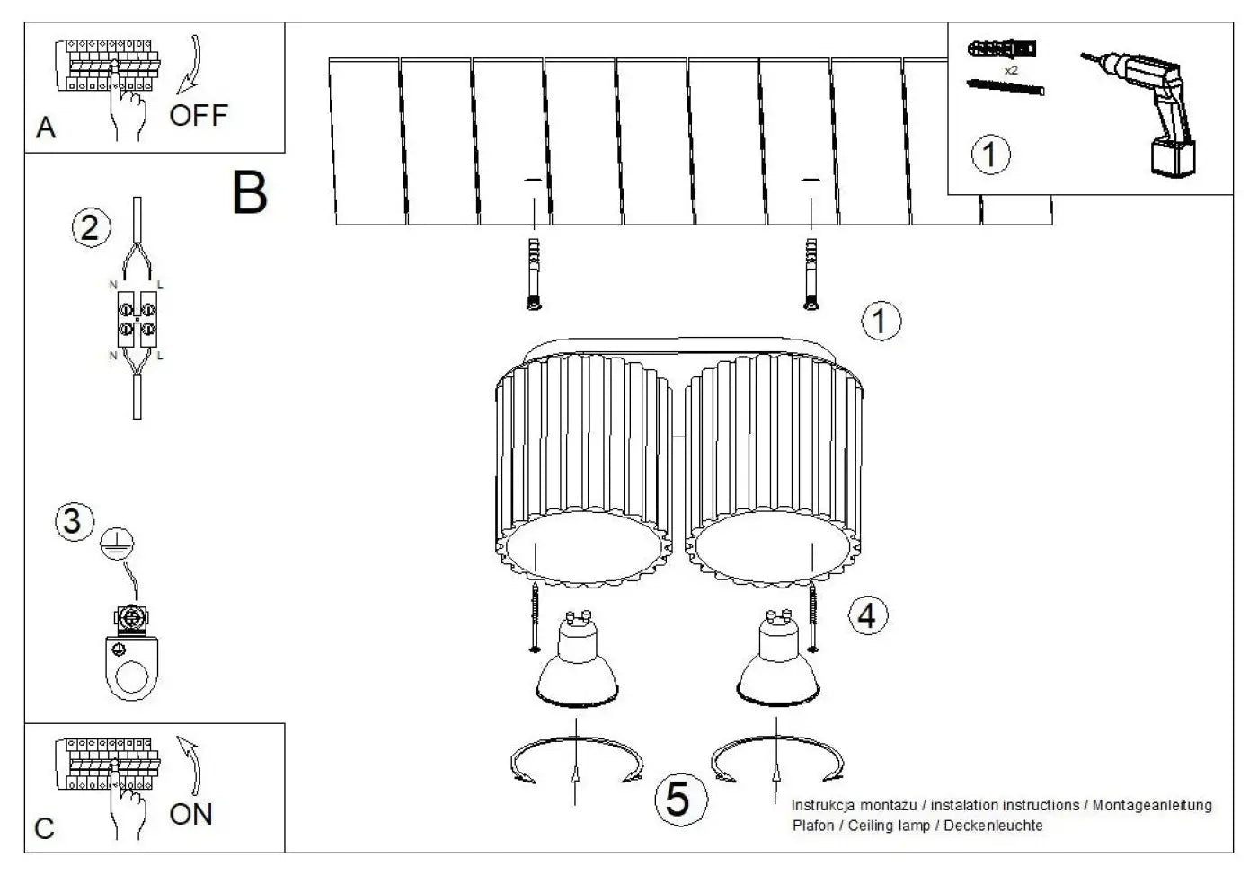 Luminaire Plafonnier Design - Aura 2 (Beige)