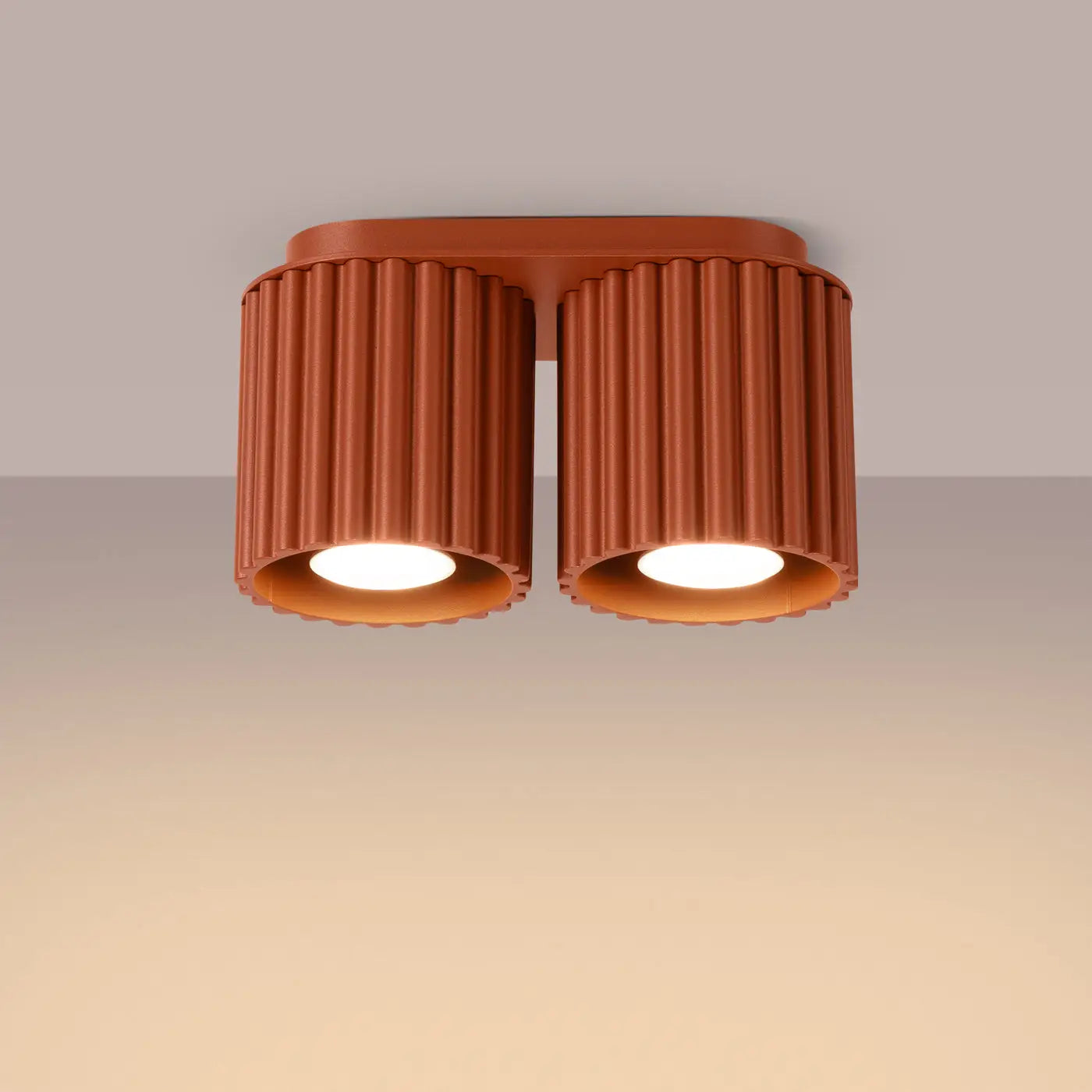 Luminaire Plafonnier Moderne - Aura 2 (Rouge Ochra)