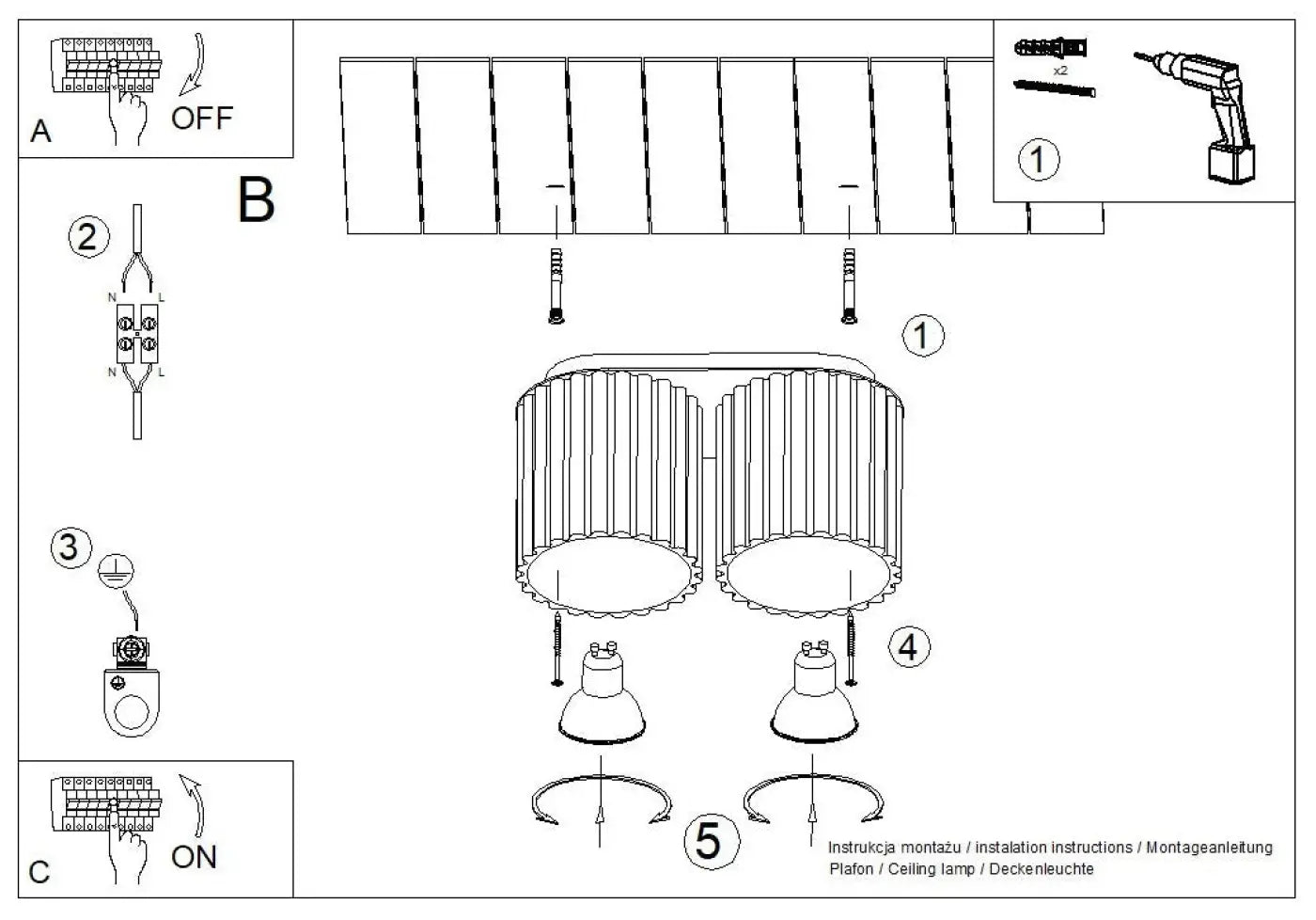 Luminaire Plafonnier Design - Aura 2 (Taupe)