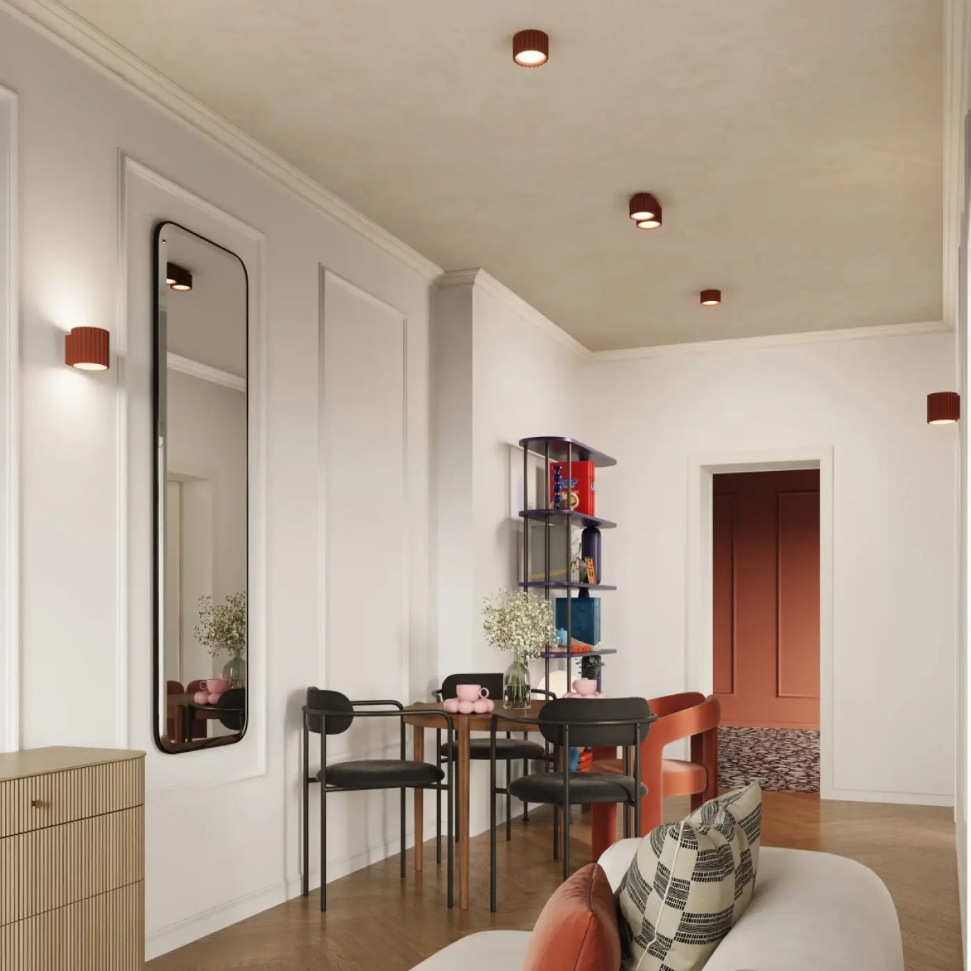Luminaire Plafonnier - Aura 2 (Rouge Ochra)
