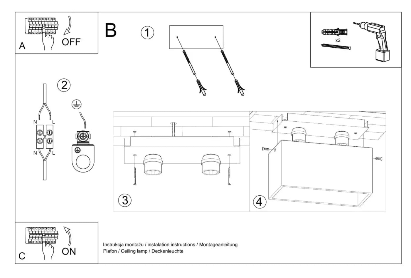 Luminaire Plafonnier Design - Quad (Blanc)