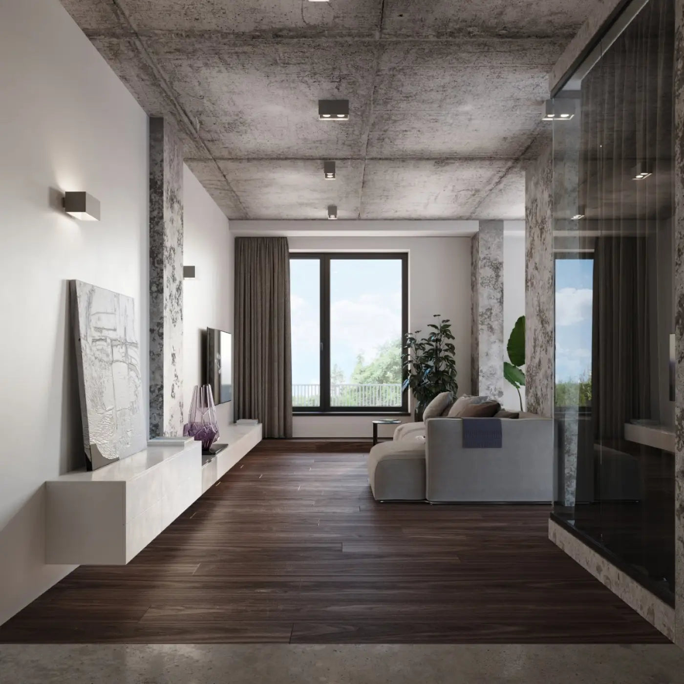 Luminaire Plafonnier Design - Quad (Gris)