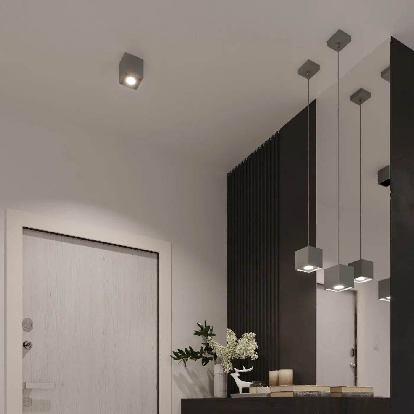 Luminaire Plafonnier Minimaliste - Quad 2 (Gris)