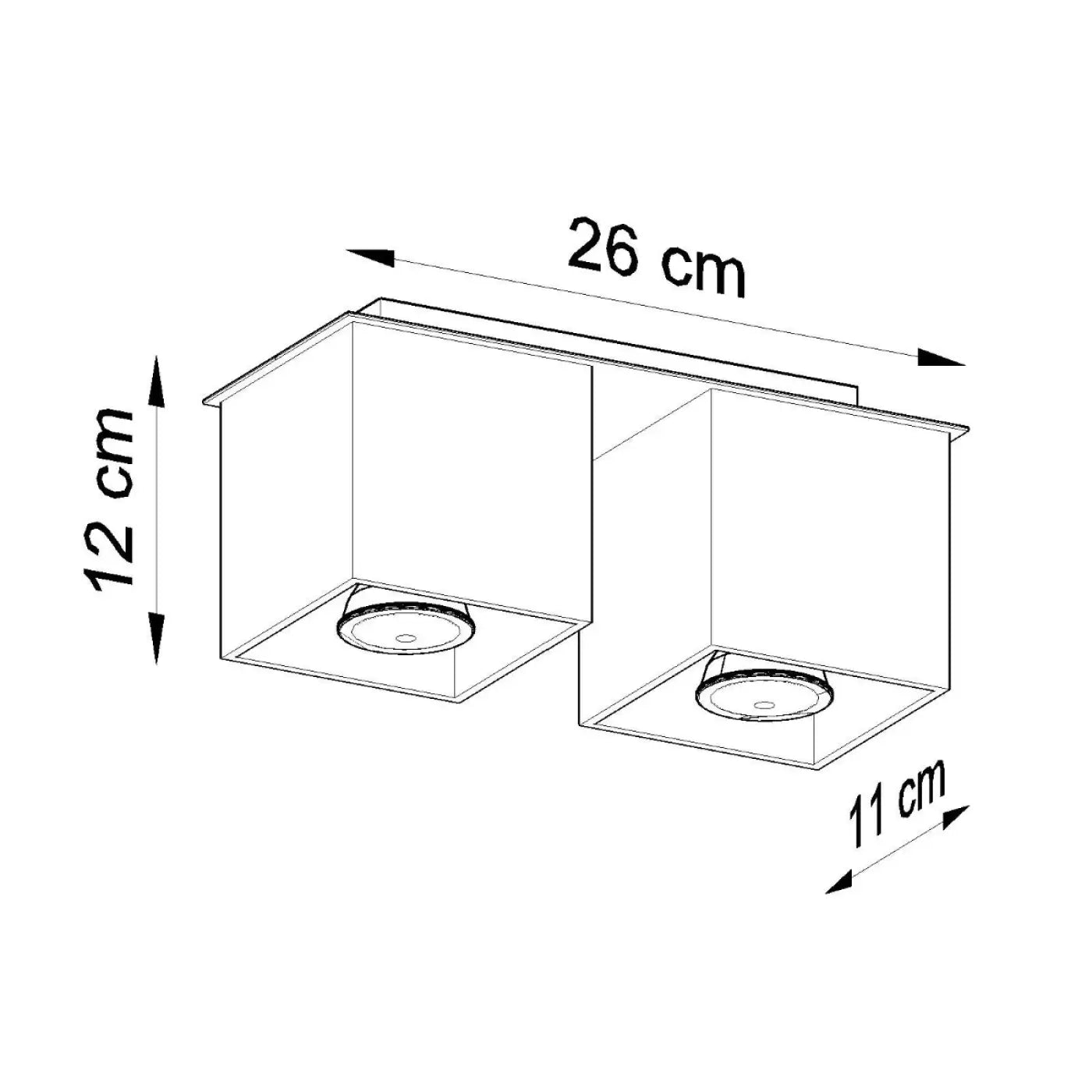 Luminaire Plafonnier Minimaliste - Quad 2 (Noir)