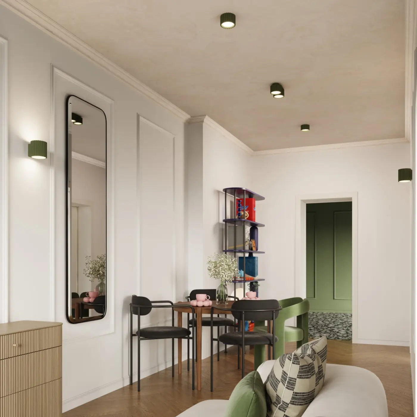 Luminaire Plafonnier - Aura 2 (Vert Olive)