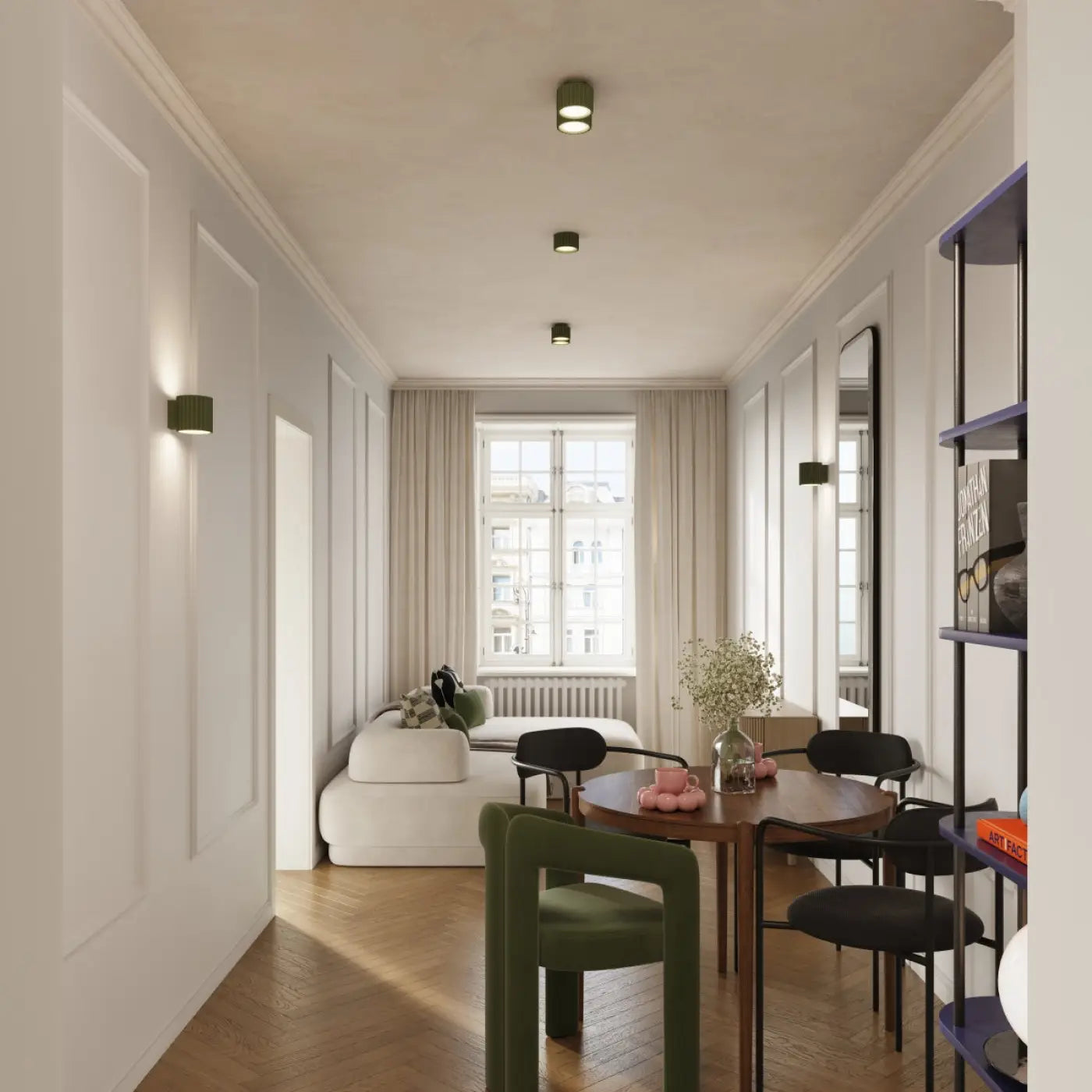 Luminaire Plafonnier - Aura 2 (Vert Olive)