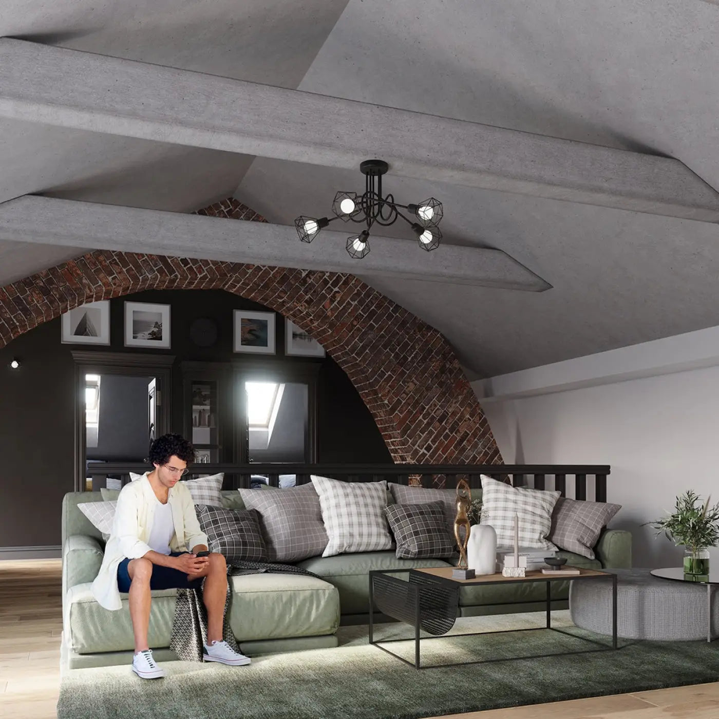 Luminaire Plafonnier Design en Metal - Artemis 2  (Noir)