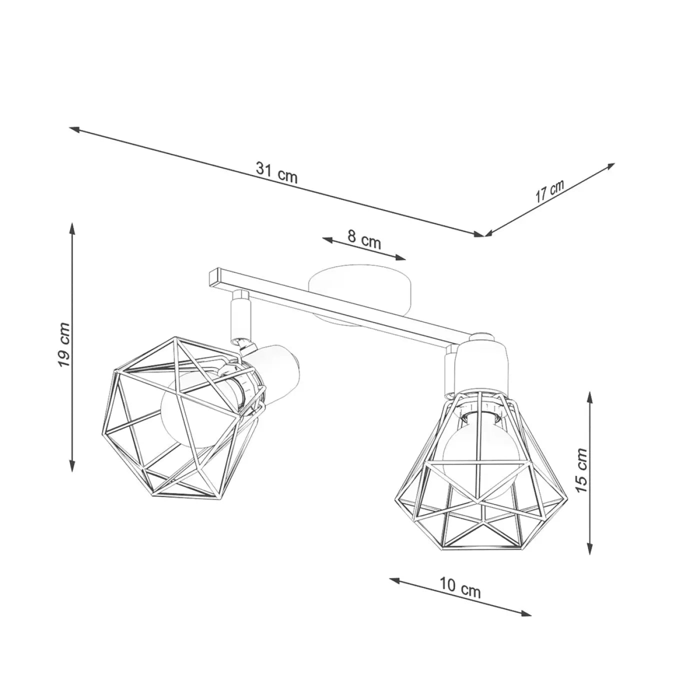 Luminaire Plafonnier Design en Metal - Artemis 2  (Noir)