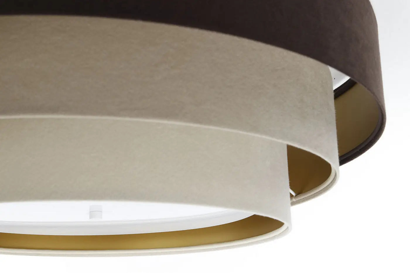 Luminaire Plafonnier Elegant en Tissu - Triniti Veloursstoff (Marron/Beige/Doré)