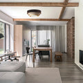 Luminaire Plafonnier Elegant en Tissu - Triniti Veloursstoff (Marron/Beige/Doré)