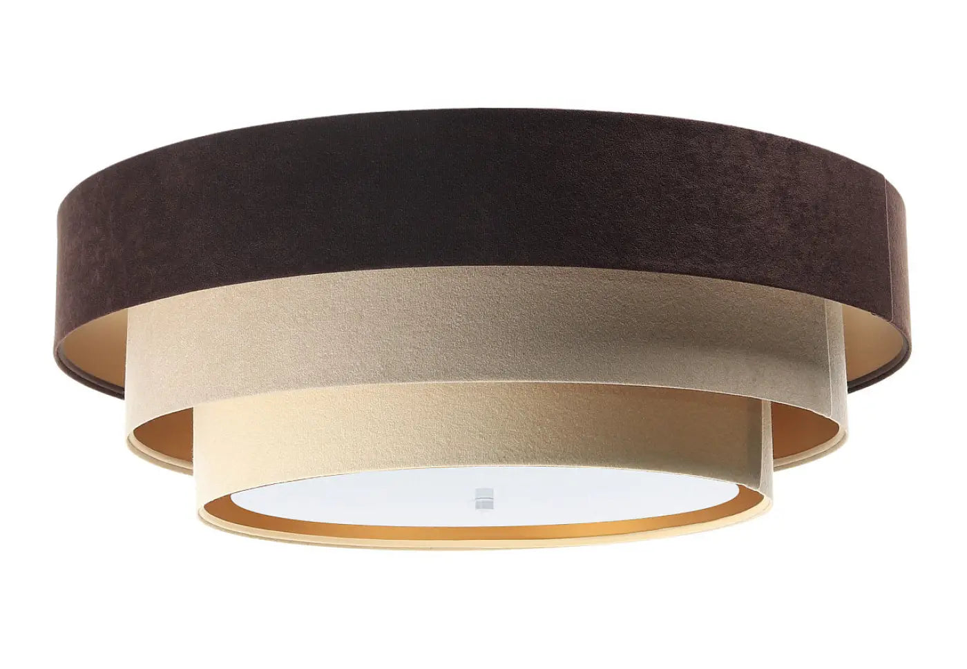 Luminaire Plafonnier Elegant en Tissu - Triniti Veloursstoff (Marron/Beige/Doré)