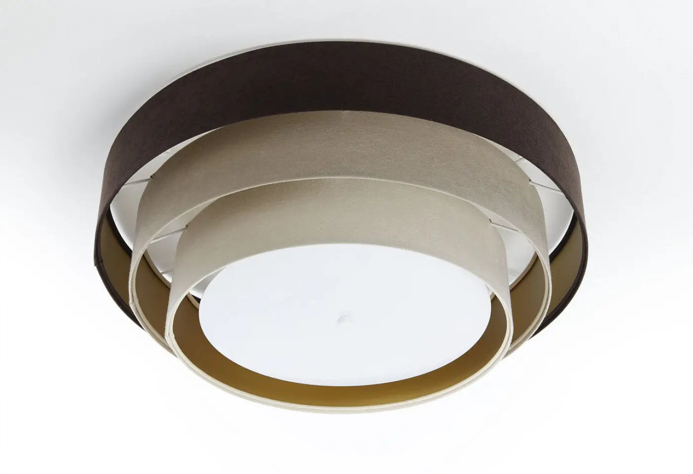 Luminaire Plafonnier Elegant en Tissu - Triniti Veloursstoff (Marron/Beige/Doré)