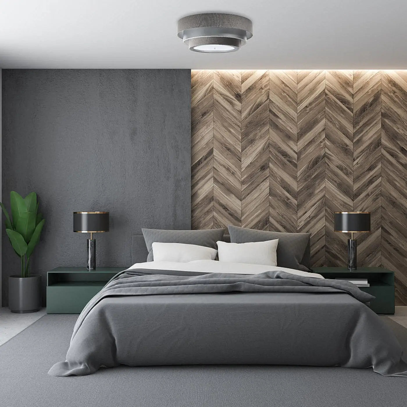 Luminaire Plafonnier Design - Triniti Elegant (Gris/Argent)