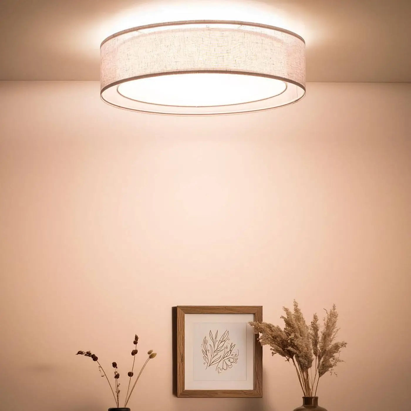 Luminaire Plafonnier Elegant en Tissu - Puro (Gris Platine)