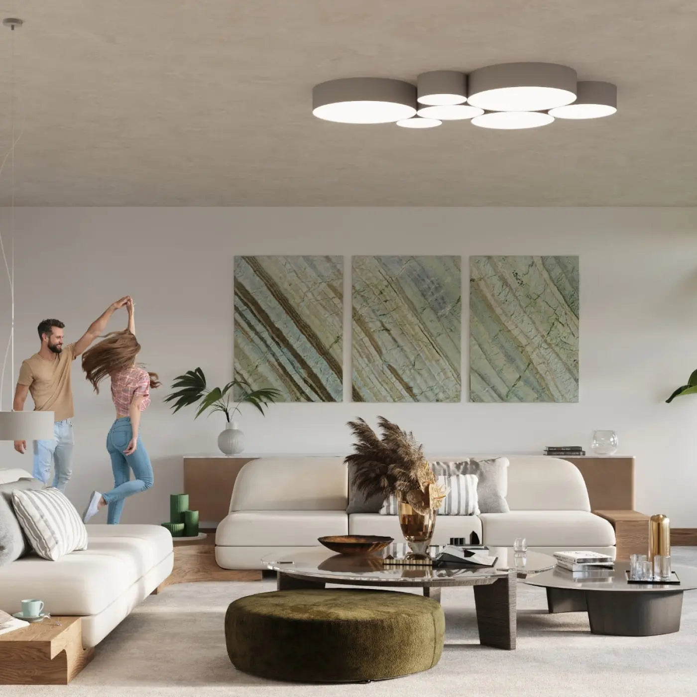 Luminaire Plafonnier - Arena 55 (Gris)