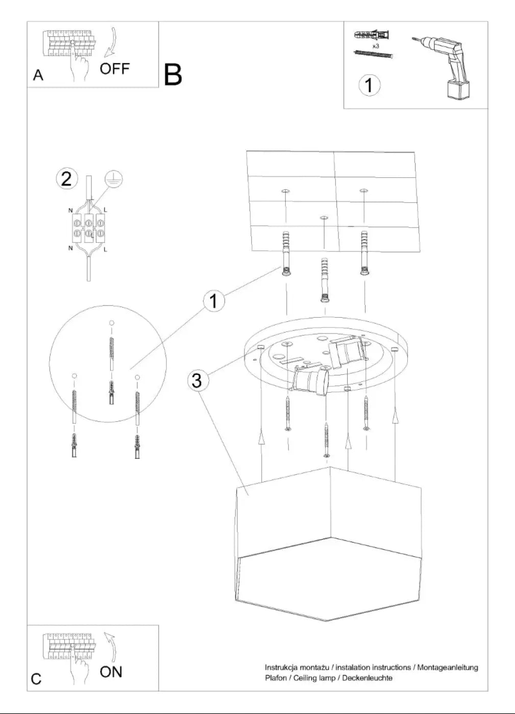 Luminaire Plafonnier Design - Sunde 11 (Blanc)