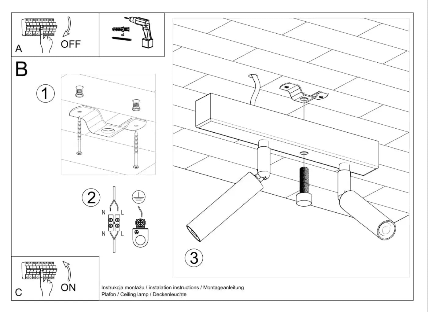 Luminaire Plafonnier - Eyetech 2 (Blanc)