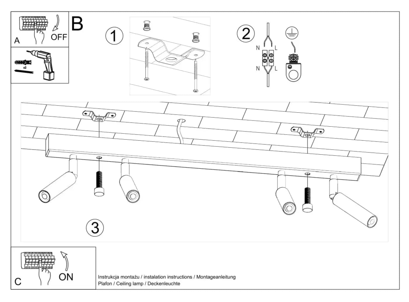 Luminaire Plafonnier - Eyetech 4 (Blanc)