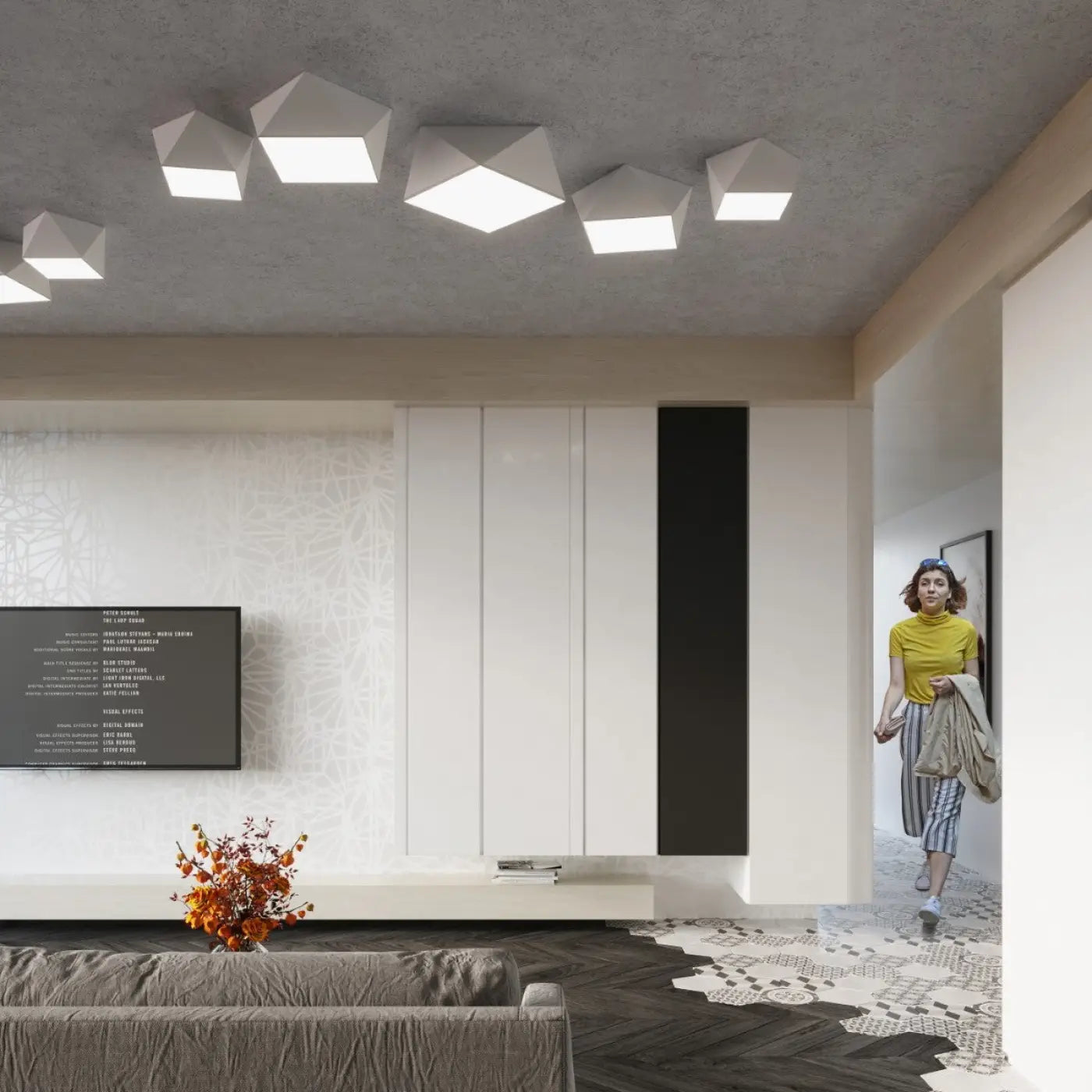 Luminaire Plafonnier Design - Hexa 35 (Blanc)