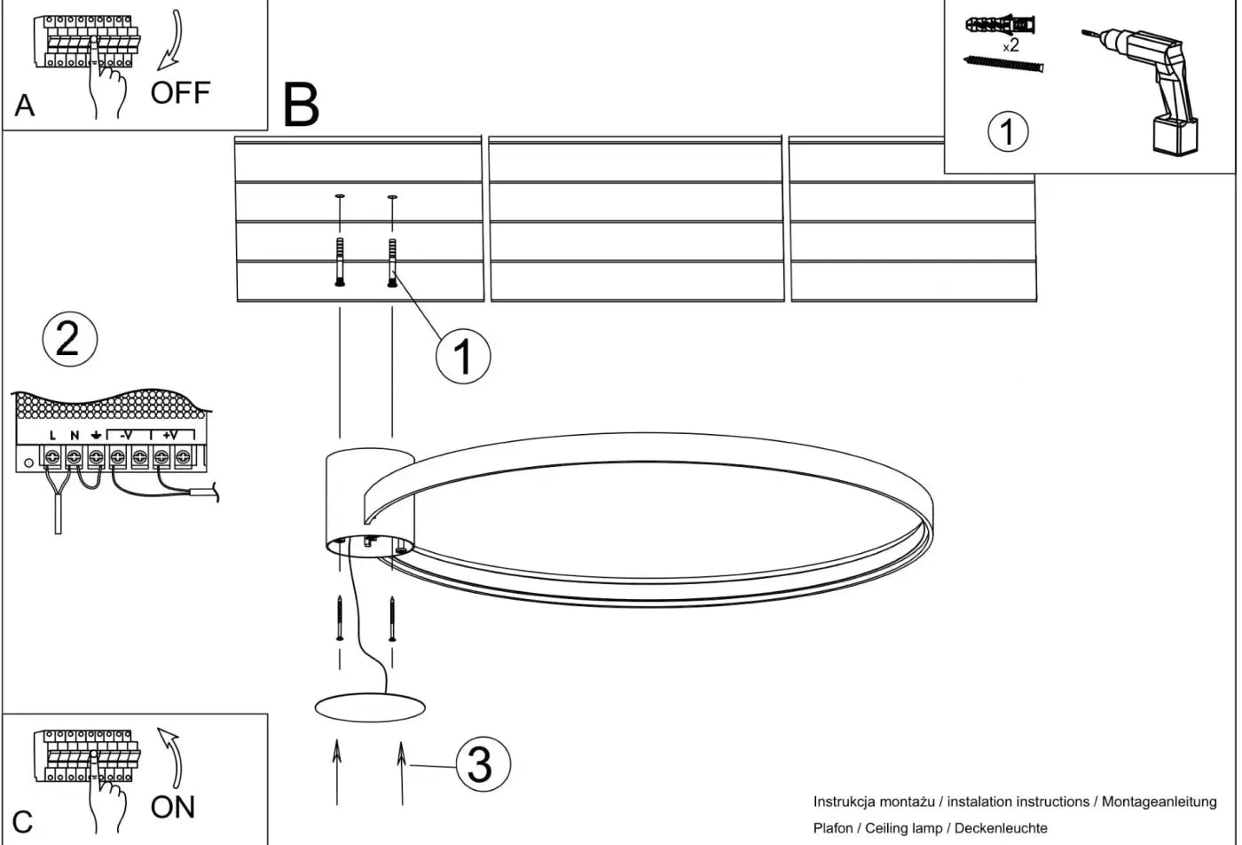 Luminaire Plafonnier Design - Rio 78 3000K (Blanc)