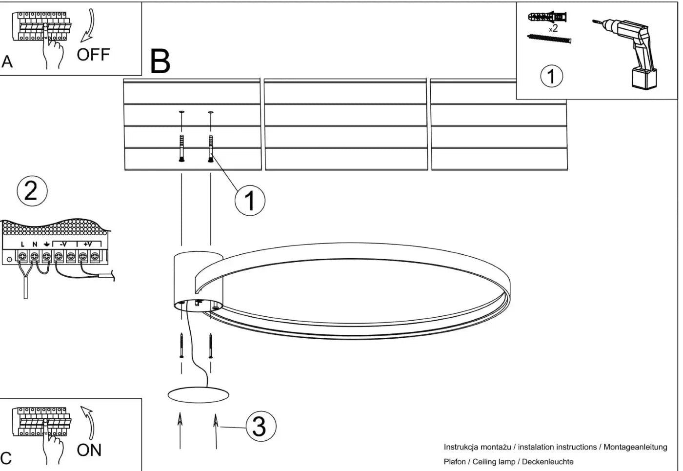 Luminaire Plafonnier Design - Rio 78 3000K (Doré)