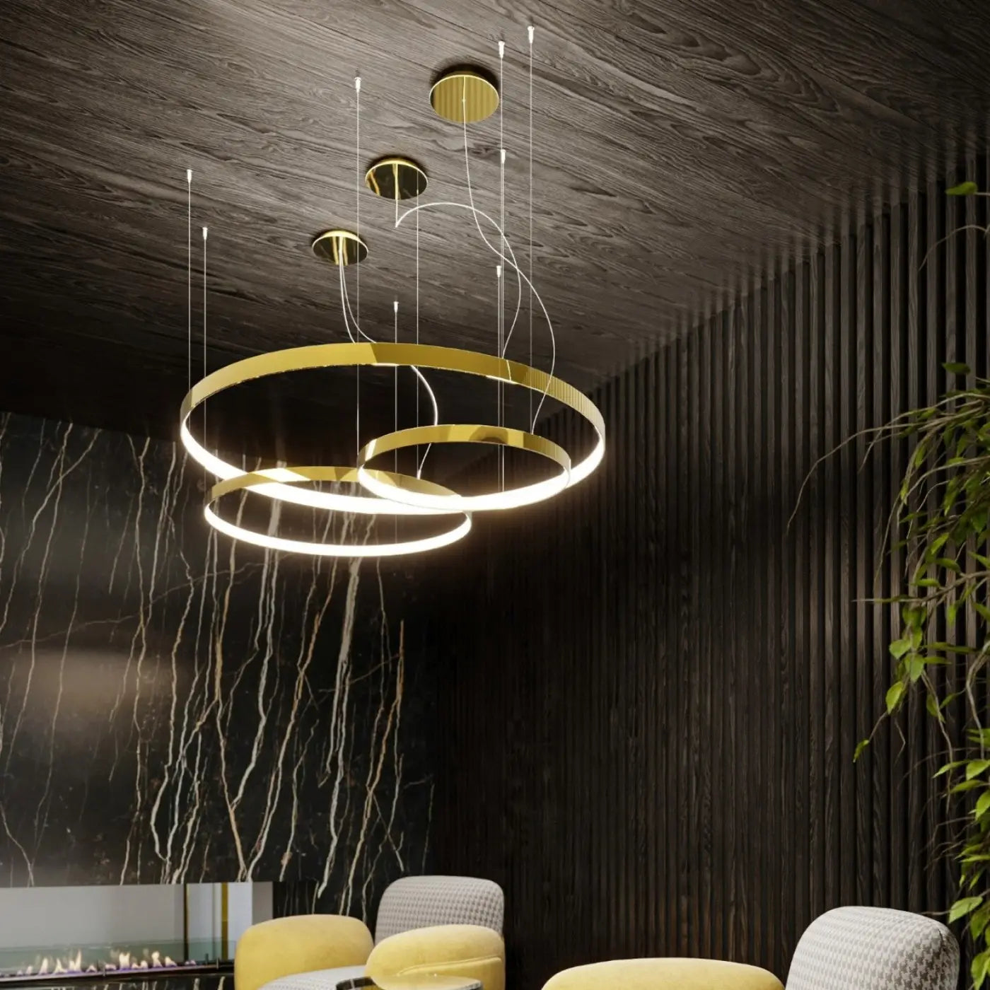 Luminaire Plafonnier Design - Rio 78 3000K (Or Poli)