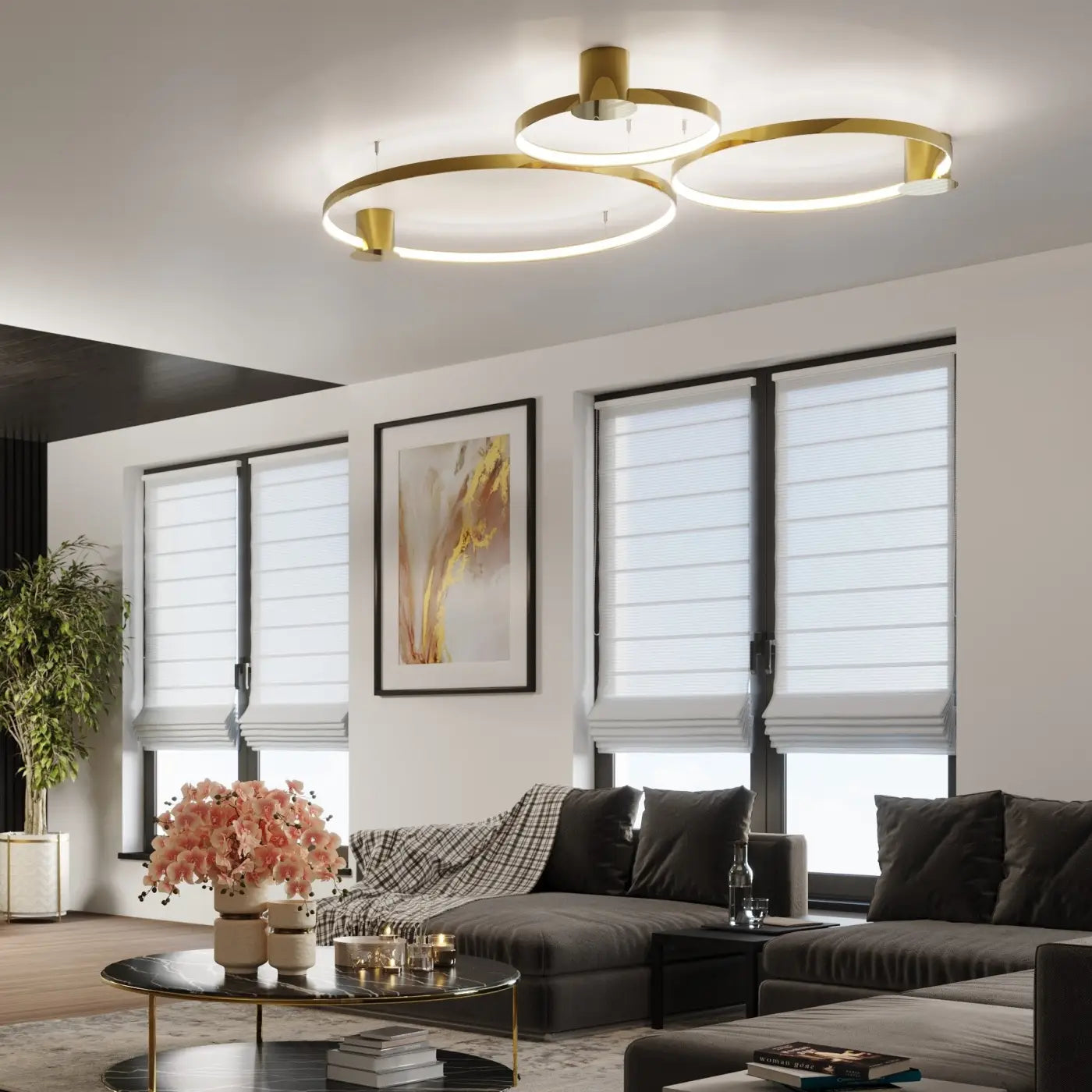 Luminaire Plafonnier Design - Rio 78 3000K (Or Poli)