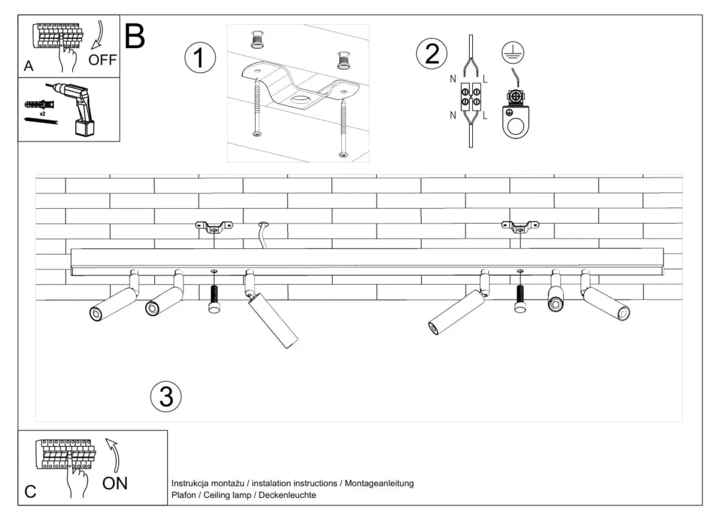 Luminaire Plafonnier Design - Eyetech 6 (Blanc)