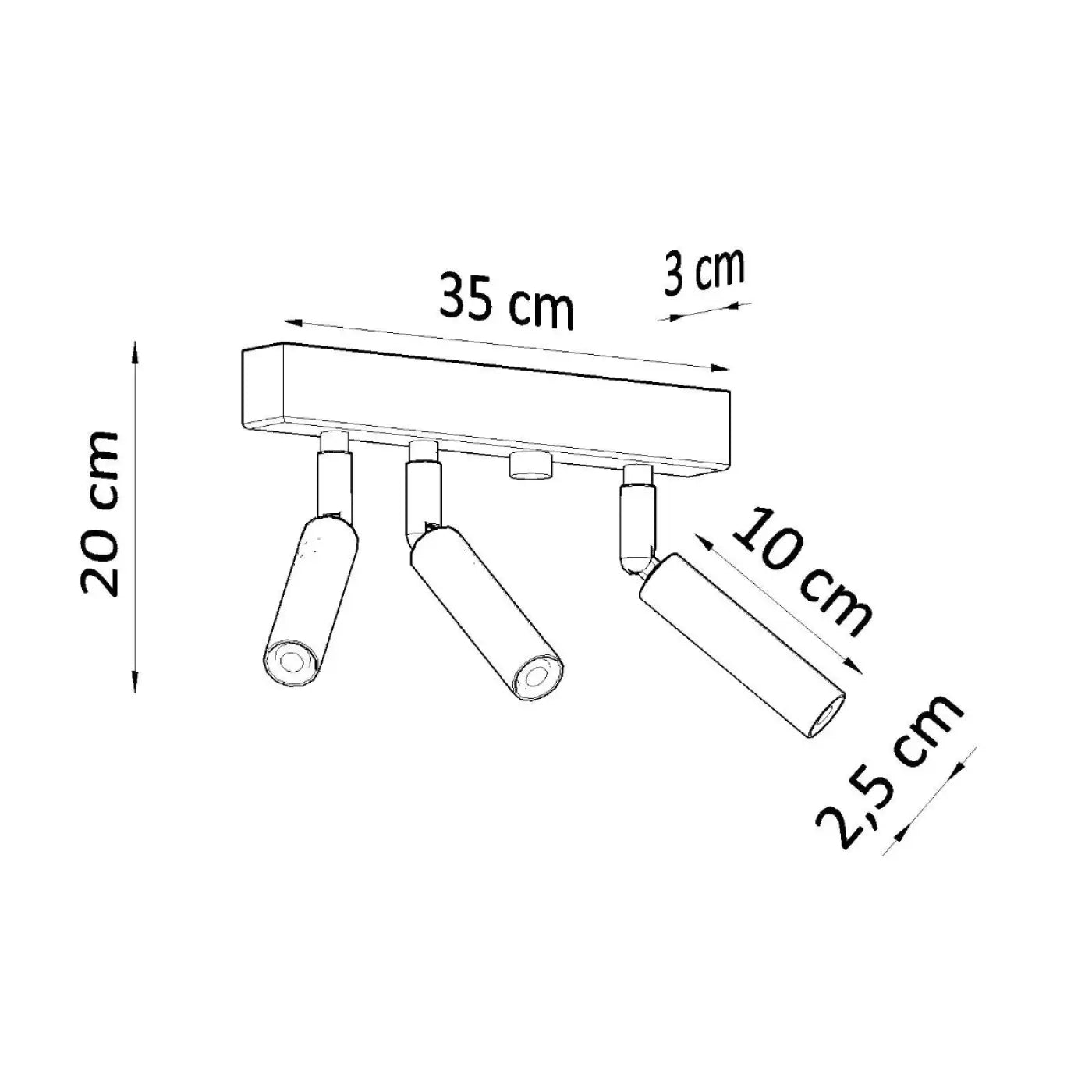 Luminaire Plafonnier Moderne - Eyetech 3 (Noir)