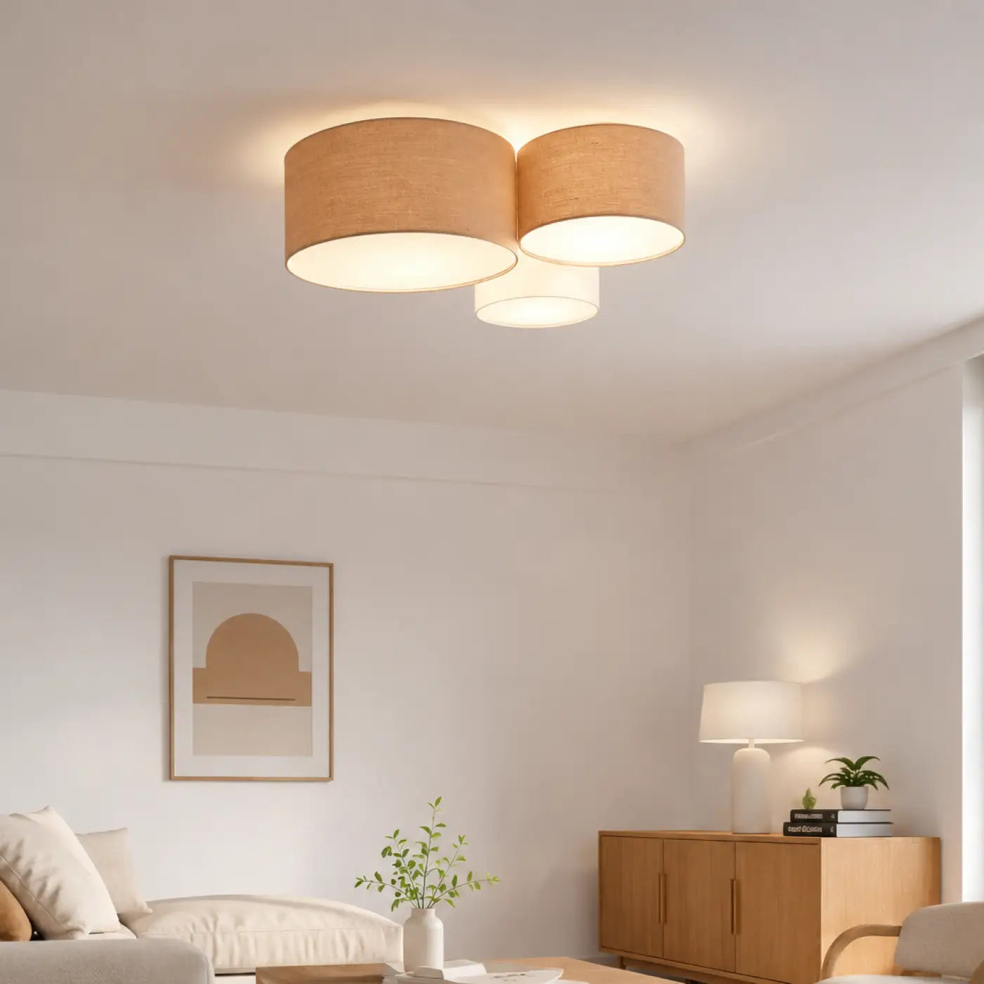 Luminaire Plafonnier Scandinave - Trio Boho (Crème/Ecru/Caramel)
