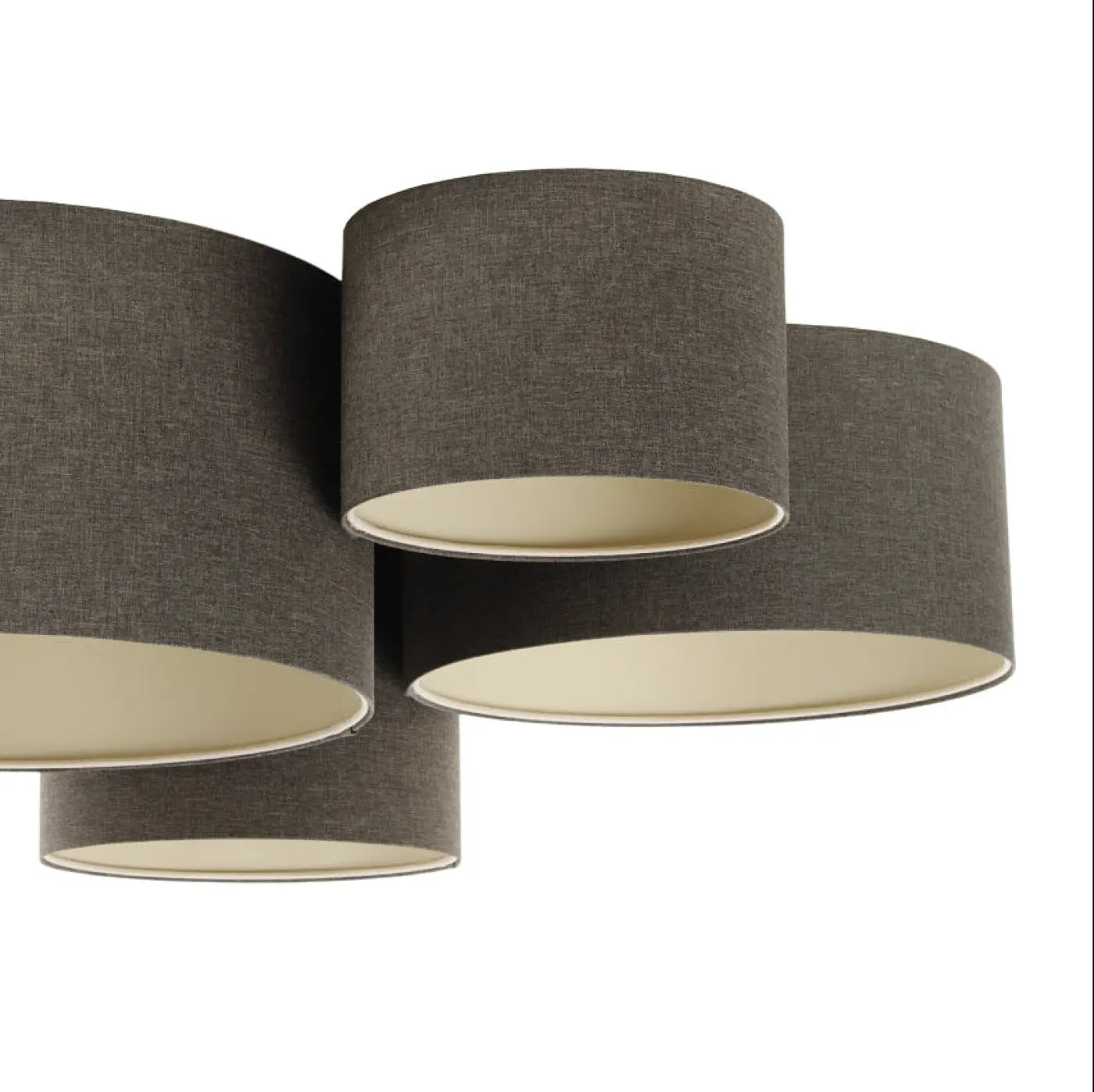 Luminaire Plafonnier en Tissu - 4 Flames Boho Élégant (Marron Gris)
