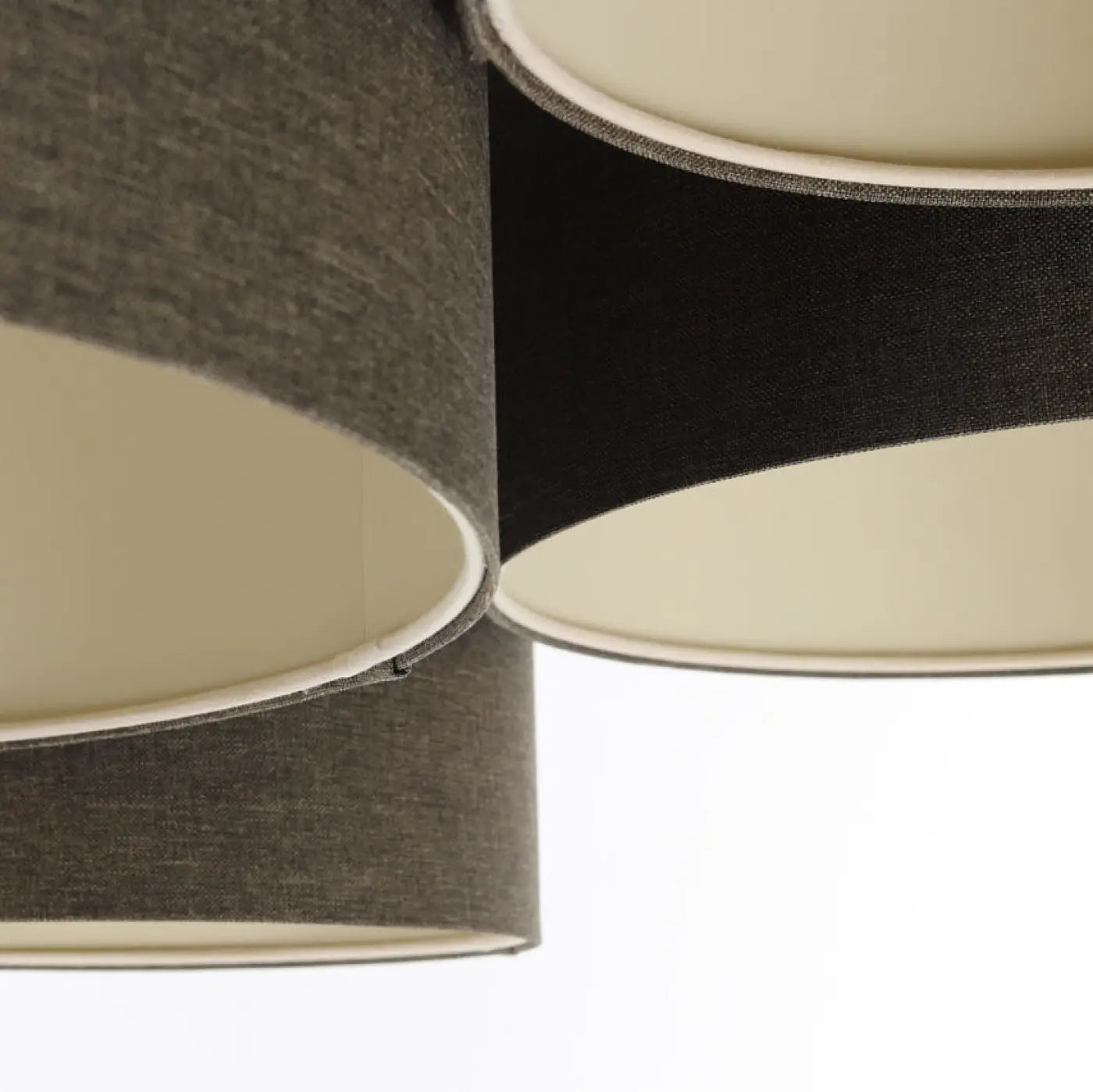 Luminaire Plafonnier en Tissu - 4 Flames Boho Élégant (Marron Gris)