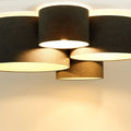 Luminaire Plafonnier en Tissu - 4 Flames Boho Élégant (Marron Gris)
