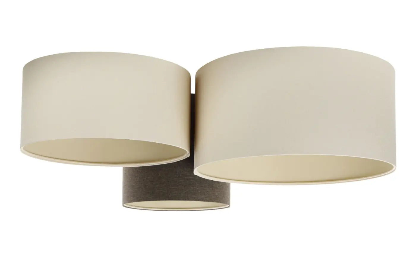 Luminaire Plafonnier Moderne - Trio Boho Elegant (Marron Gris/Ecru/Crème)