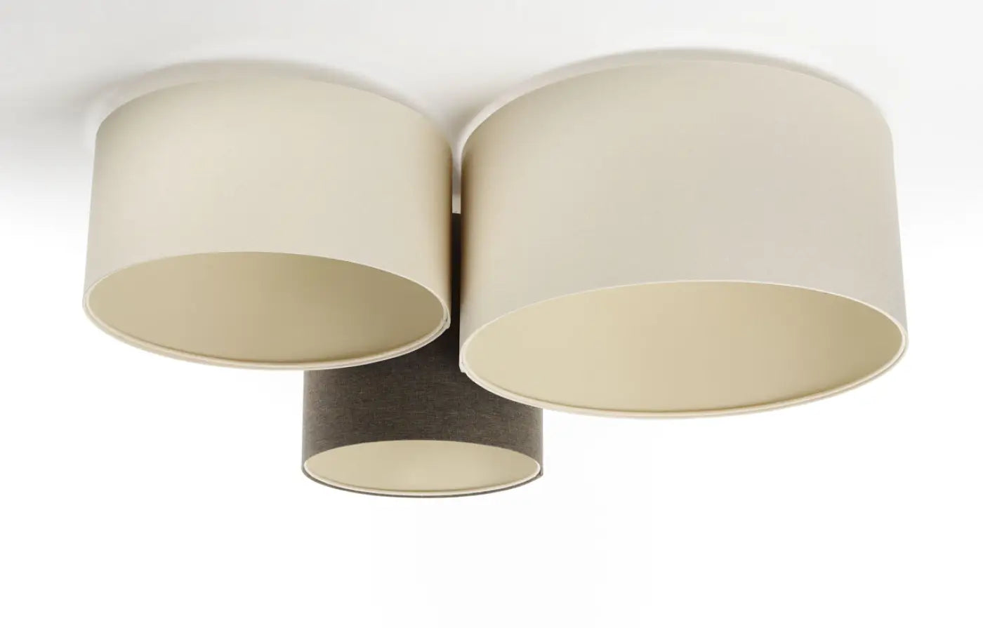 Luminaire Plafonnier Moderne - Trio Boho Elegant (Marron Gris/Ecru/Crème)