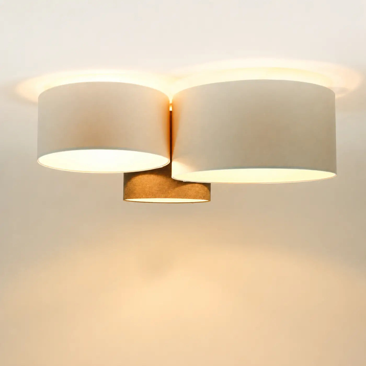 Luminaire Plafonnier Moderne - Trio Boho Elegant (Marron Gris/Ecru/Crème)