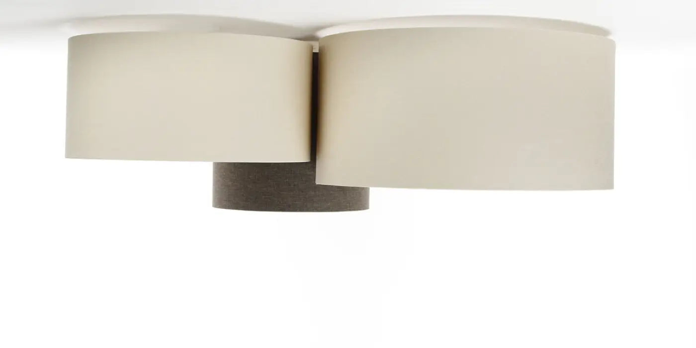 Luminaire Plafonnier Moderne - Trio Boho Elegant (Marron Gris/Ecru/Crème)