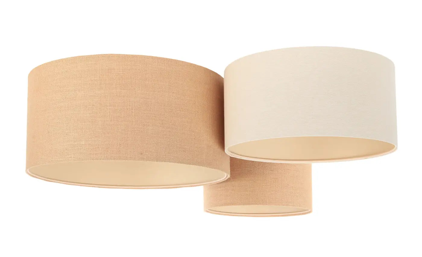Luminaire Plafonnier Moderne en Tissu - Trio Boho (Beige/Blanc Crème)