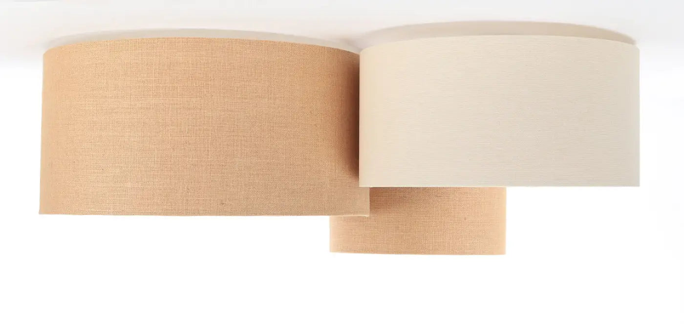Luminaire Plafonnier Moderne en Tissu - Trio Boho (Beige/Blanc Crème)