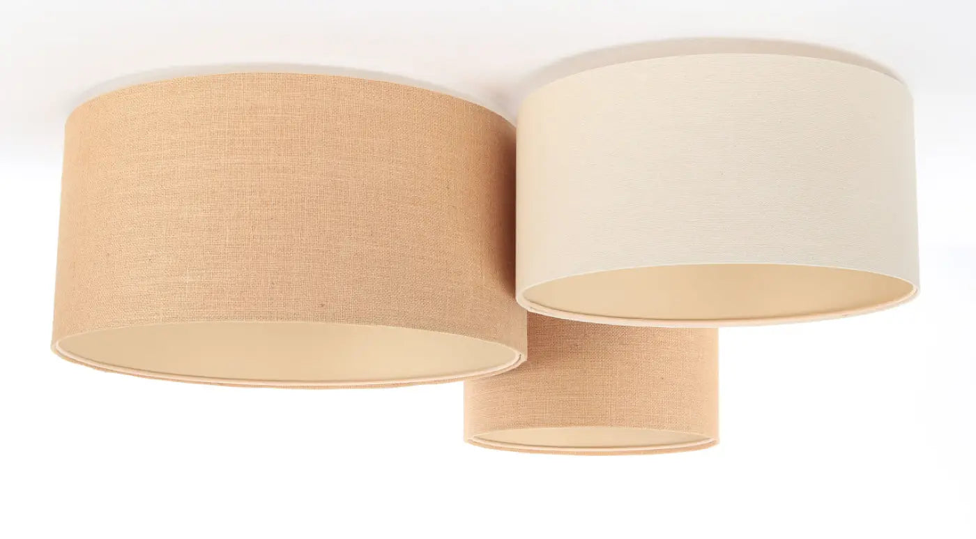 Luminaire Plafonnier Moderne en Tissu - Trio Boho (Beige/Blanc Crème)