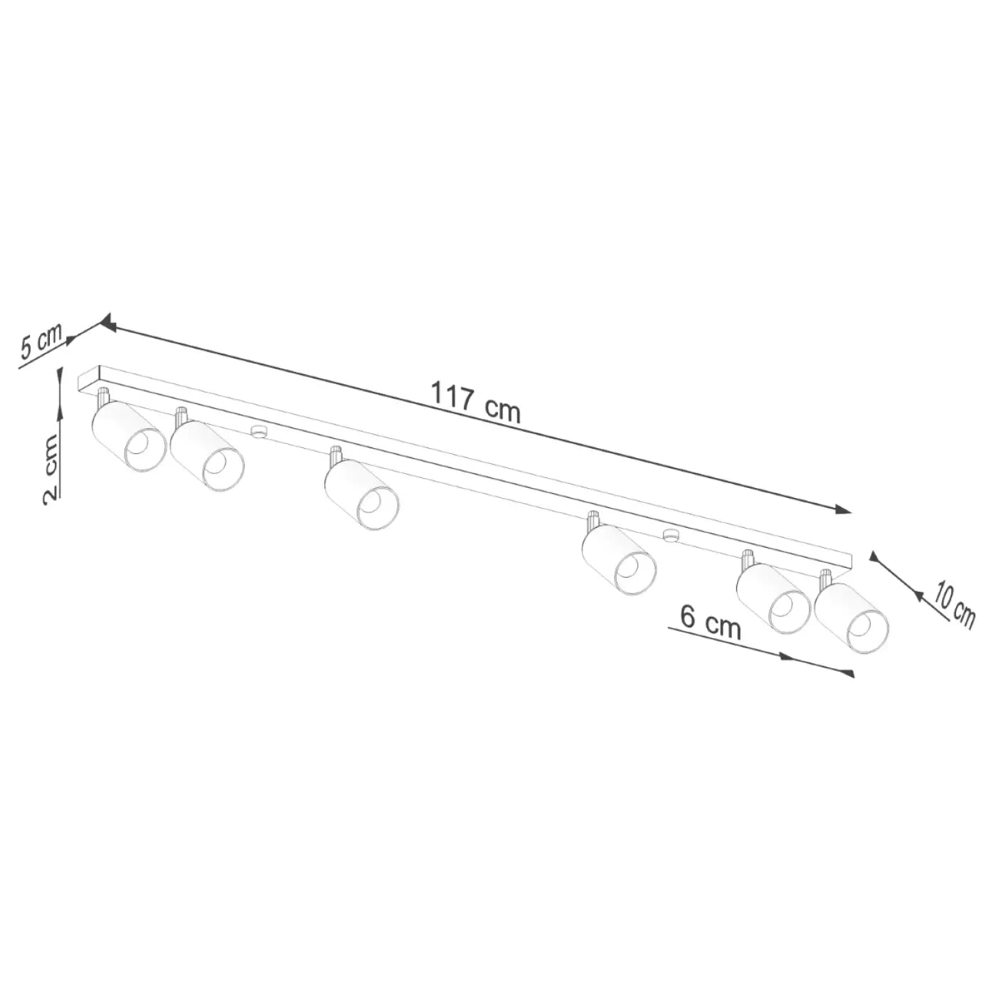 Luminaire Plafonnier Moderne - Winx 6L (Noir/Doré)