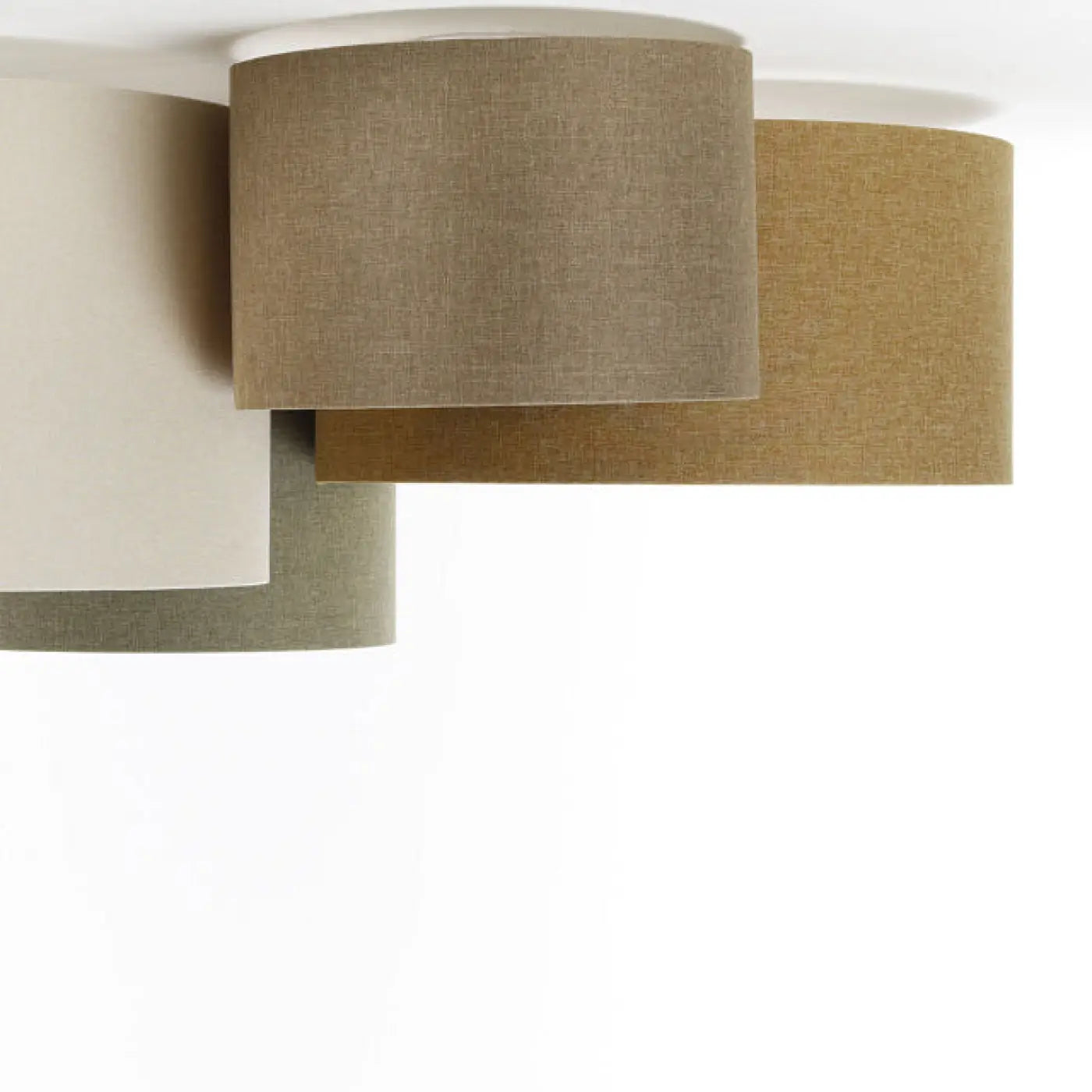 Luminaire Plafonnier en Tissu - 4Flames Boho Elegant (Crème/Caramel/Vert Gris/Marron Sable/Écru