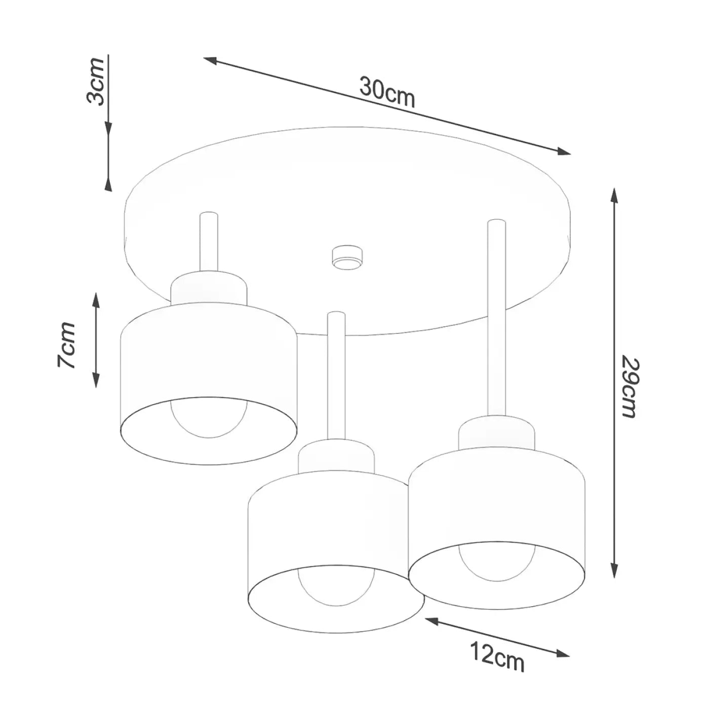 Luminaire Plafonnier Design - Savar 3 (Noir)