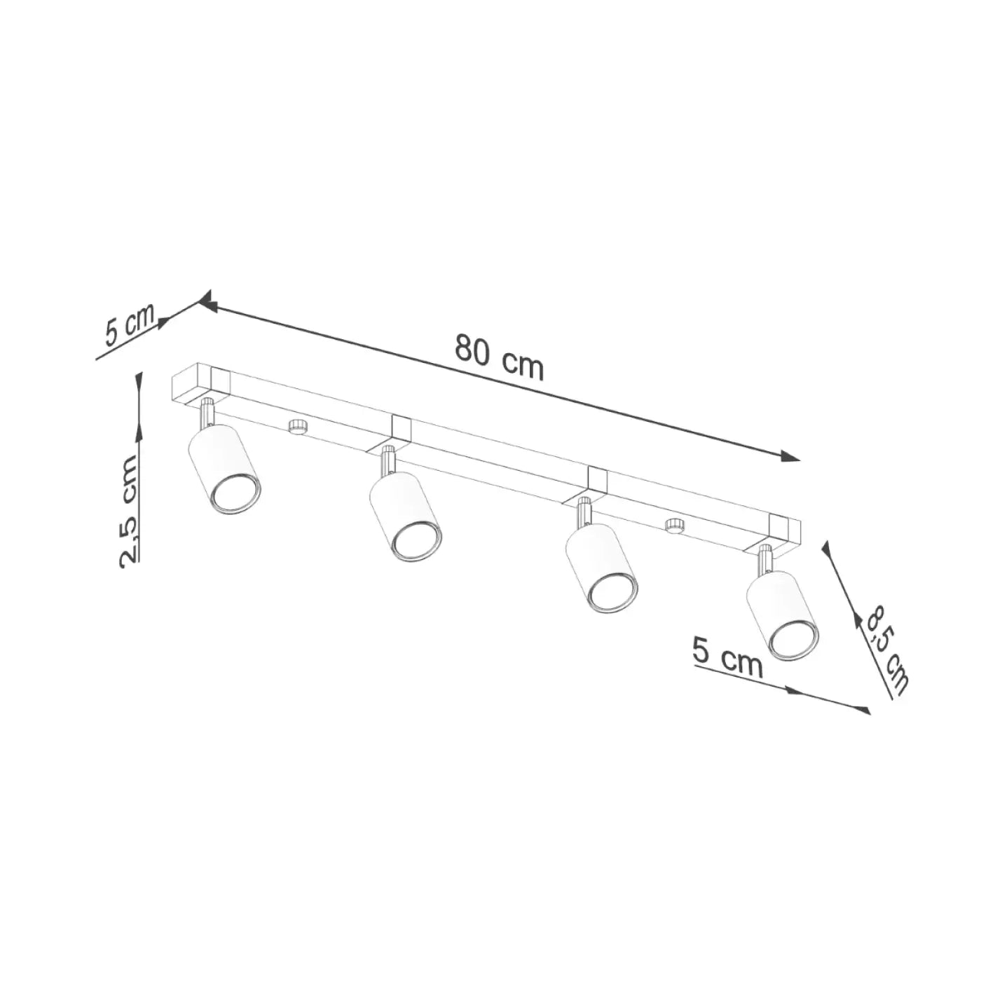 Luminaire Plafonnier - Fager 4L (Noir)