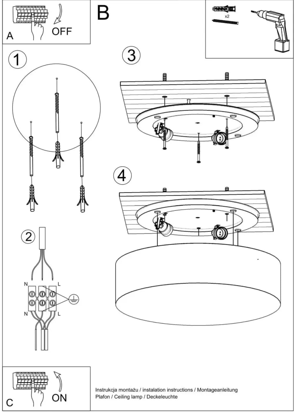 Luminaire Plafonnier - Arena 35 (Noir)