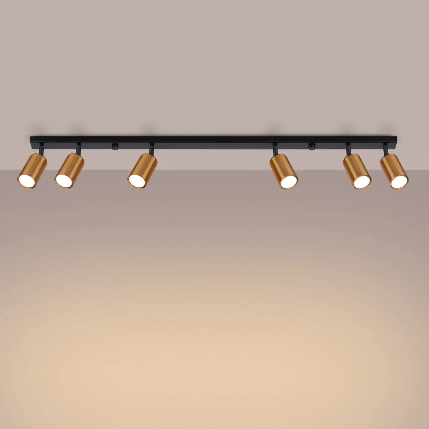 Luminaire Plafonnier Moderne - Winx 6L (Noir/Cooper)
