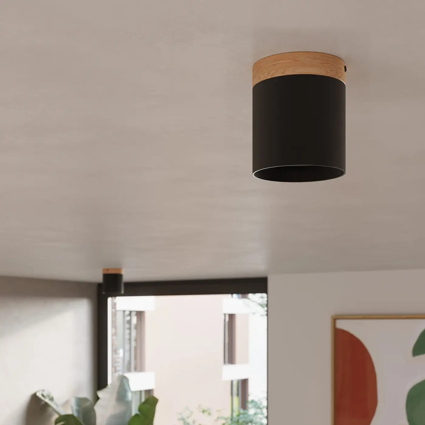 Luminaire Plafonnier Design en Bois - Rif (Noir)