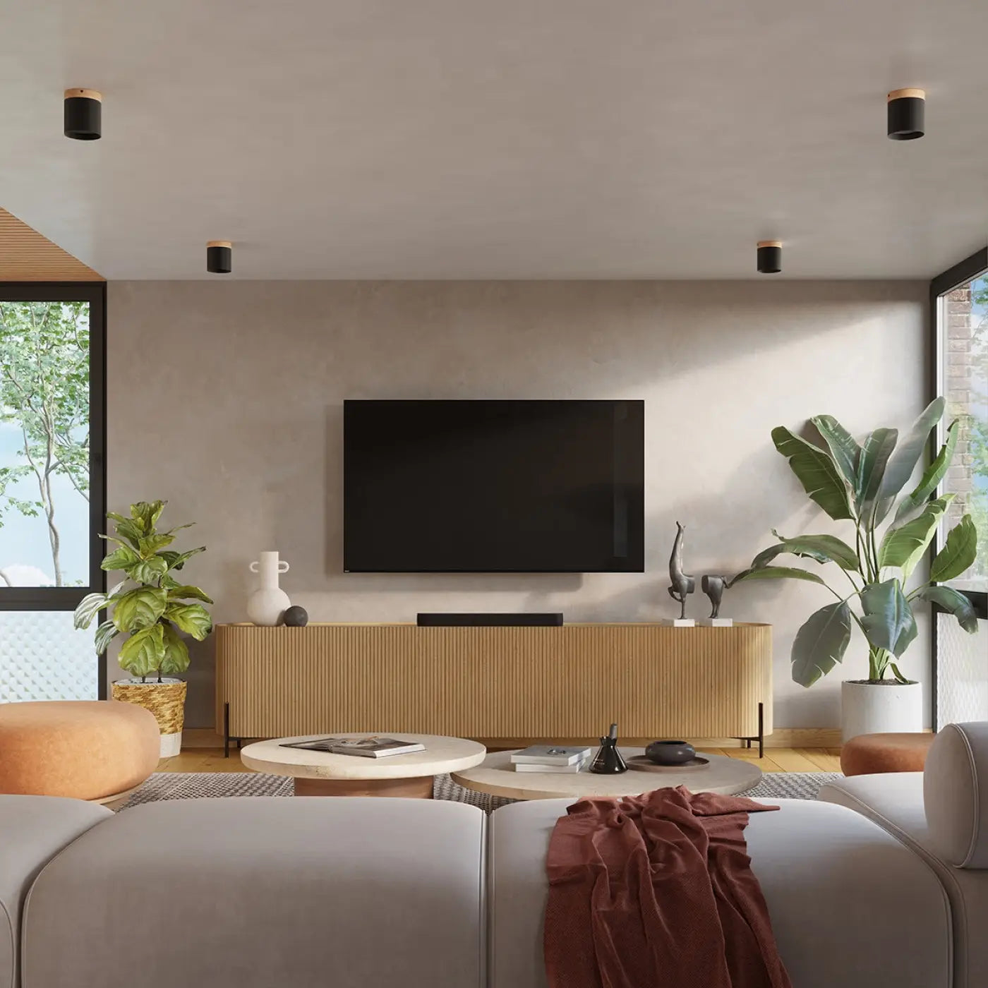 Luminaire Plafonnier Design en Bois - Rif (Noir)